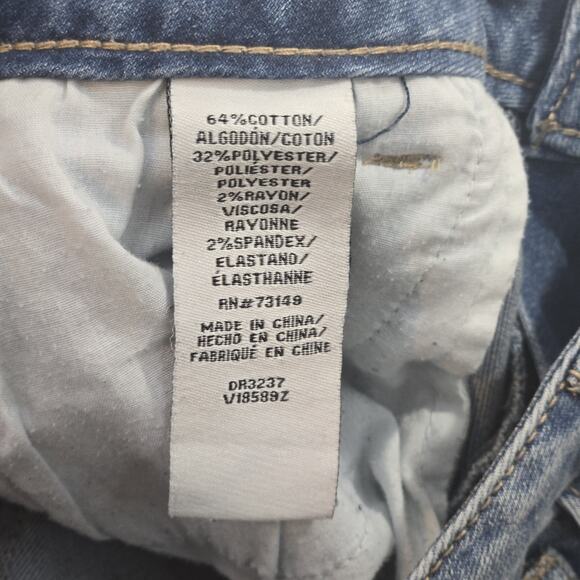 Boomboom Jeans Juniors Size 9 Distressed Raw Hem Denim Skinny Fit Red Stripes - Picture 5 of 8